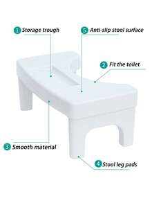 1pc Ergonomic Bathroom Squatting Assist Device, Improves Posture, Easy To Clean, Comfortable Accessory | Bathroom Accessory - White - View 7