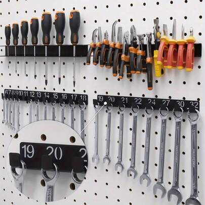 1pc Heavy-Duty Metal Tool Rack Space-Saving Screwdrivers And Pliers Storage, Car Cleaning Brush Holder, Wall-Mounted Floating Shelves For Garage And Workshop Organization, Multifunctional Tool Rack, Garage Tool Organizer | Car Storage