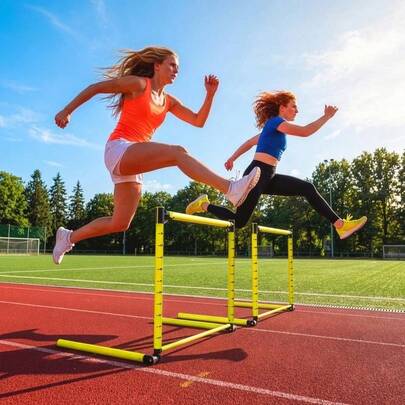 Supernic Detachable Adjustable Hurdles With Measuring Markings, Agility Training Equipment For Track, Soccer, Football, Perfect For Indoor Outdoor Jumping & Speed Training