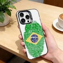 Funda para teléfono con la bandera de Brasil para los modelos 17, 16, 15, 14, 13, 12, 11 Plus, Pro Max, XS, funda de color plateado para 17Air - z2 - Ver 10