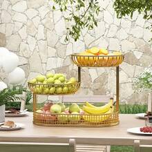Senmeo 1Pc 3-Tier Metal Makeup Organizer, Anti-Wobble Durable Construction, Brush/Lotion/Cosmetic Storage, Mother's Day - 金色的 - 查看 9