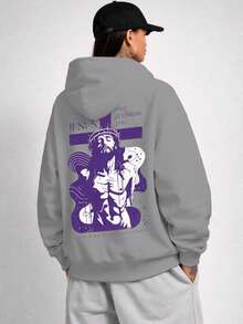 Blusa de Moletom  Critão O Senhor Morreu Na Cruz Unissex Ref4893 - Cinza - Visão 5