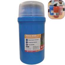 Garrafa térmica infantil pequena Garrafinha térmica lancheira fano kids Unitermi - Azul - Visão 1