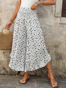 Women's Casual Ruffled High Waist Solid Color Pants, Summer Going Outs Summer For Women Women's Pants Casual For Women Summer Holidays Women's Wide Leg Pants Plain - Nhiều màu 2 - Xem 12