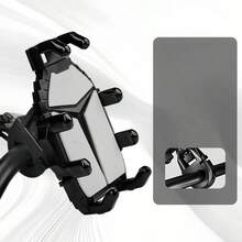 1pc Unisex Bicycle/Motorcycle Phone Holder, Adjustable Navigation Bracket, Shockproof Waterproof Sunshade, Stable Design, Multi-Color Options, Compact Helmet Shape, Adjustable Angle, ABS Plastic + Silicone Material, Practical & Cool, Delivery Riding, Daily Commuting, Outdoor Navigation - Black - View 14