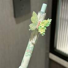 5支可爱蝴蝶中性笔，0.5mm细笔尖，书写流畅，黑色墨水，高品质，适用于办公和学习，适合多种场景，速干，专业级 - 多色 - 查看 5