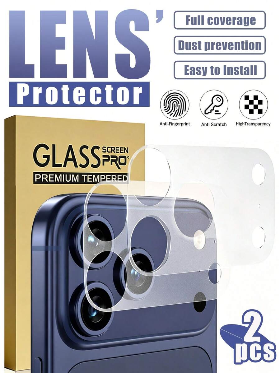 Shockproof Lens Protector 2 Packs Protective Matte Film Compatible With Iphone 17 Pro Max/17 Pro/17 Air Camera Platform. Invisible, Scratch-Resistant, Compatible With All Phone Cases. 0.1mm Ultra-Thinfilm, Matte Cutout Design, Bubble-Free, Easy To Install, Fingerprint-Resistant. A Must-Have For Everyday Phone Protection Mother's Day Gift Anniversary - Clear - View 1