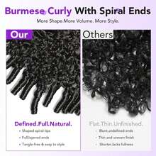 bling hair Burmese Curly Wig Human Hair Pre Plucked 13x6 Lace Front Wigs Human Hair For Women 200 Density Curly Lace Frontal Wig With Spiral End Curly Wig For Beginner Friendly Natural Color 26 Inch - Natural Black - Xem 4