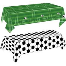 Juego de 2 manteles de fútbol de plástico, 54 x 108 pulgadas, decoración de fiesta de fútbol, mantel desechable rectangular, para artículos de fiesta de fútbol y cumpleaños (occer) - gorra de béisbol - Ver 9