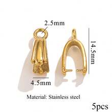 5 chiếc mặt dây chuyền hình bông tuyết và lá cây bằng thép không gỉ mạ vàng 18K, mặt dây chuyền hình quả dưa, phụ kiện tự làm vòng cổ, trang sức. - Nút hạt dưa - Xem 22