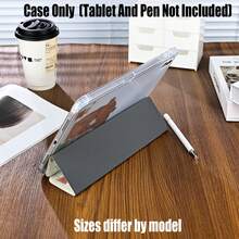 带笔槽的三折平板电脑保护套。手冲咖啡熊三折笔槽款。INS咖啡熊三折笔槽平板电脑保护套，复古治愈风。兼容主流平板电脑系列 - 彩色 - 查看 8