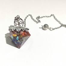 1件天然玫瑰石英水晶摆锤，7脉轮占卜，能量，健康，宝石石英首饰吊坠，节日礼物佳品 - Hexagonal Column - 查看 18