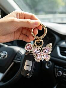 Móc khóa hình bướm đính kim cương toàn bộ với thiết kế hình trái tim, phong cách nghỉ dưỡng dành cho nam và nữ, phụ kiện thanh lịch cho túi xách và chìa khóa xe hơi của nữ, mặt dây chuyền hình động vật đính đá, lý tưởng cho Ngày Valentine, Ngày của Mẹ, Ngày của Cha, Ngày Độc lập, những người yêu thích biển, móc khóa dễ thương và bền chắc cho túi xách, phụ kiện xe hơi, quà tặng cho bạn bè và gia đình, Ngày của Mẹ. - Nhiều màu - Xem 9