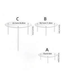 4 piezas Soporte redondo de acrílico para tartas - Estante transparente de cristal para exhibir postres, decoración del hogar para cumpleaños, bodas y fiestas, soporte de cristal para cupcakes - Blanco - Ver 11