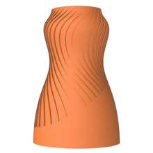 ORIZZONTE Vase décoratif moderne à texture spirale ondulée – Design minimaliste et élégant, forme élancée, idéal pour les fleurs séchées et fraîches – Vase artistique à effet de mouvement pour la maison ou le bureau – 100 % fabriqué en Italie, expédié d'Italie - couleur orange - Voir 6