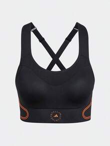 Adidas 女士高强度综合训练跑步运动文胸 HF8999 - 黑色 - 查看 1
