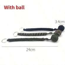 Outdoor Self-Defense Umbrella Rope,Monkey Fist Steel Ball, Paracord Survival Key Chain, Outdoor Safety Protection Accessories - 黑色 - 查看 2