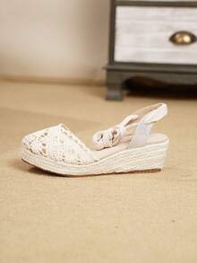 New Lace-Up Platform Sandals - Apricot - View 7