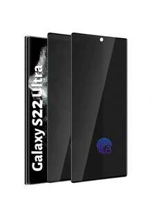 2pcs Privacy Screen Protector Glass Compatible With Samsung Galaxy S21/S22/S23/S24/S24 FE/S25 Ultra/S25 Edge/S26 Ultra/S26 Plus/S26, Anti-Spy, Anti-Peeping, Fingerprint Unlock, Anti-Scratch, Anti-Drop, Waterproof - Black - View 3