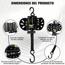 2pcs Retractable Ratchet Tie Down Straps, Suitable For F150 Trucks, Self-Retracting Truck Securing Tie Downs - 2 Pieces (including Base and Screws) - View 3