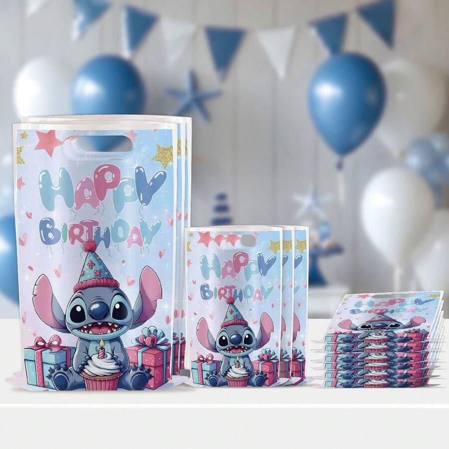 Túi Quà Sinh Nhật Chủ Đề Stitch trong Lilo và Stitch - Túi Quà Tặng Tiệc Hình Hoạt Hình Stitch Dễ Thương, Nhiều Màu Sắc, Nhẹ Và Di Động, Thích Hợp Cho Tiệc Sinh Nhật, Tiệc Mừng Em Bé, Đám Cưới, Quà Tặng Ngày Lễ, Gói Quà, Trang Trí Sự Kiện, Sử Dụng Hàng Ngày và Đồ Dùng Tiệc Tụng, Bao Bì Quà Sưu Tầm Hoàn Hảo Cho Người Hâm Mộ, Người Yêu Stitch, Thanh Thiếu Niên, Bé Gái, Người Lớn, Người Lên Kế Hoạch Tiệc Và Người Tặng Quà. - Xem 1
