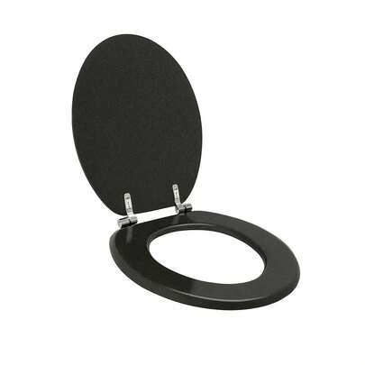 Heavy Duty Blk Glitter Resin Toilet Seat With Quick Release Hinge