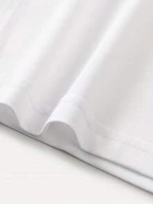 Coton Femme 2026 T-shirt décontracté à manches courtes et col rond, imprimé lettres, idéal pour le printemps et l'été, conçu pour les femmes. - Blanc - Voir 4