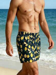 1 pieza Calzoncillos tipo bóxer para hombre de algodón con estampado a cuadros multicolor, cómodos y de moda - Multicolor - Ver 3