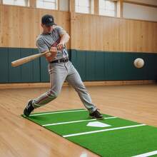 Baseball Hitting Mat, 12x6 Ft Batting Cage Mat, Batters Box Turf Mats, Softball Batting Practice Equipment With Home Plate And Anti Fade Turf, Portable Training Aid For Indoor Outdoor, Green - 12 X 6 Ft, Green - View 9