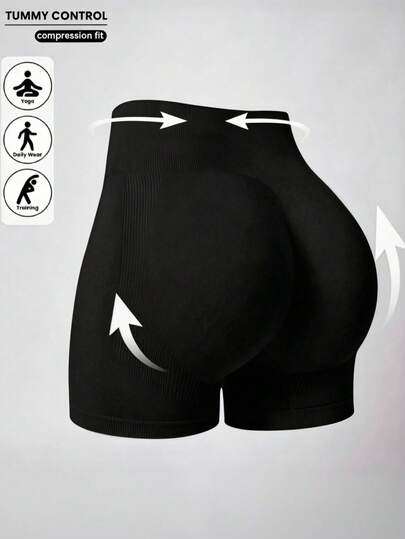 Quần short dệt kim không đường may dành cho nữ - Quần short thể thao bó sát nâng mông, cạp chun co giãn cao, quần short đi biển thoải mái cho mùa hè