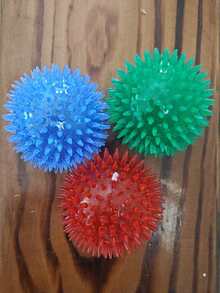 3个装狗狗发声球玩具，狗狗磨牙尖刺球，漂浮狗狗游泳玩具，小型/中型橡胶TPR材质抛接玩具，缓解狗狗无聊的磨牙玩具，清洁牙齿 - 彩色 - 查看 13