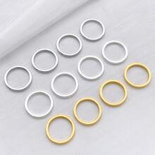 30pcs 18K Gold Plated Flat Closed Jump Rings, Seamless Soldered Rings For DIY Jewelry Making, Metal Connector Rings For Bracelet Necklace Findings - Multicolor - View 6
