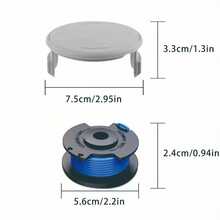 12 Spools + 3 Caps Trimmer Spool Kit, 66ft 0.065 Inch Auto Feed Nylon Grass Cutting Line, Fits AC14RL3A Trimmer - 12 Spools + 3 Caps - View 3
