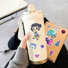 1set/8pcs Witch Hunt Group Puzzle Stickers, Personalized And Creative Cartoon Character Face Changing Collages, Handmade DIY Stickers, Self-Adhesive, Perfect Puzzle Collage DIY Gifts - Multicolor - View 4