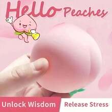 1 pièce Jouet de soulagement du stress réaliste en forme de pêche – Gadget anti-stress doux à rebond lent pour adultes. Jouet sensoriel, exercice de la main et décoration de bureau amusante. - Multicolore - Voir 7