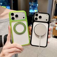 Ốp lưng điện thoại từ tính Koolife 1 chiếc với chân đế xoay 360°, bảo vệ camera bằng cửa sổ lớn, tương thích MagSafe, chống sốc, món quà lý tưởng cho nữ và các bạn gái, tương thích với Apple 17/17pro/17promax - vàng lục - Xem 4
