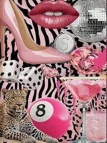 1 Set 5D Diamond Painting Kit, Fashionable Leopard Print Diamond Art Craft Set, Suitable For Adults, Handmade, Gift And Home Wall Decor - one-size - View 1