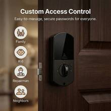 Smart Lock Fingerprint Door Lock – Tuya APP Remote Control, Keyless Entry Door Lock With Biometric Fingerprint, Password, Key, Passage Mode For Home Office – Black - DS06DSTUYA - View 5