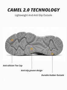 CAMEL CROWN Women's Casual Shoes, Spring/Summer Sports Mary Jane Sandals, Breathable, Comfortable, Lightweight, Non-Slip, Hook And Loop Strap, Casual Beach Shoes - Silver/Sand Gray - View 7