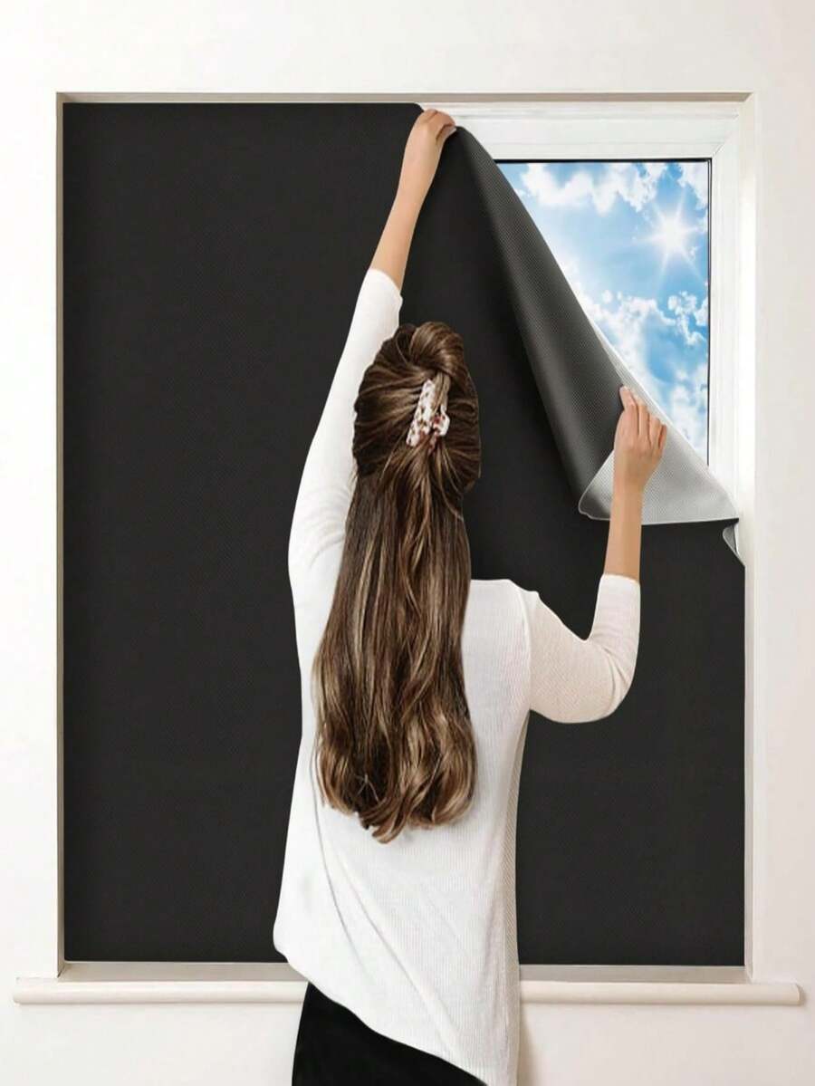 Customizable Blackout Curtain Panels With Hook And Loop Fasteners, Suitable For Bedroom And Window Covering, Excellent Light Blocking, Thermal Insulation And UV Protection, Full Blackout Material