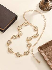 1 pièce Chaîne de taille personnalisée mode en argent, polyvalente à porter avec des robes, convient pour un usage quotidien, une tenue de fête, un cadeau de bijoux, un accessoire d'été pour femmes - Argent - Voir 4