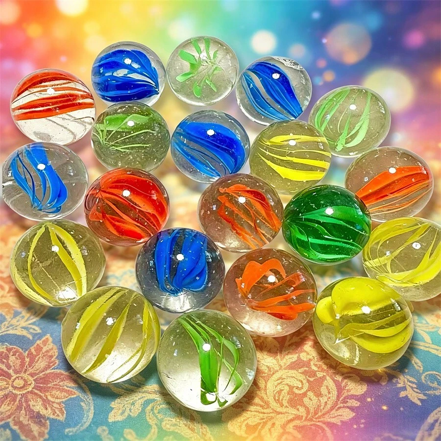 16mm Glass Marbles, 16mm Mixed Color 8-Petal Glass Marbles, Glass Balls, Fidget Toys, Holiday Gifts For Friends - Multicolor - View 1