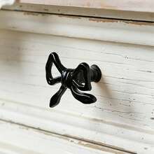 2pcs French Cute Cool Black Bow Knobs For Vanity, Drawer, Door Handles - A - View 9