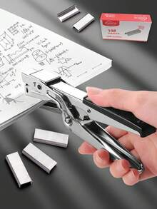 1pc Handheld Effortless Stapler, Multi-Functional Portable Manual Metal Book Binder, Ergonomic , Suitable For Home/School/Office Use Back To School - one-size - View 3