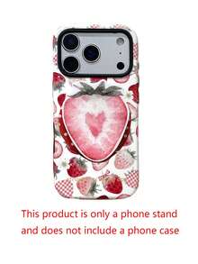 Cute Fruit Element Acrylic 1pc Polka Dot Strawberry Magnetic Telescopic Phone Holder, Girly Style, Thoughtful Gift For Girlfriend, Family And Colleagues, Magnetic Phone Stand, Phone Accessory, Travel Essential Mother's Day Gift - Strawberry - View 7
