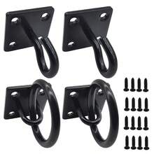 Rustic Unique Shelf Brackets X 2 Hanging Hook On Ring / Chain Black Floating - Black - View 7