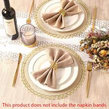 1/2/6pcs INS Style Minimalist French Premium Solid Color Textured Fabric Placemats, Tablecloths, Napkins, Decorative Pads, Suitable For Parties And Weddings - Multicolor - View 3