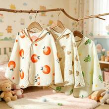 Kids Hooded Cloak Bathrobe, Soft Absorbent All-Season Poncho Style Baby Bathrobe - Multicolor - View 2