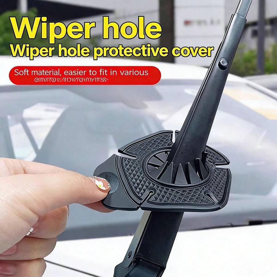 2 miếng ốp bảo vệ lỗ gạt mưa ô tô, miếng đệm bảo vệ gạt mưa chống bụi, miếng bịt kín silicon đa năng - Tấm chắn bảo vệ - Xem 1