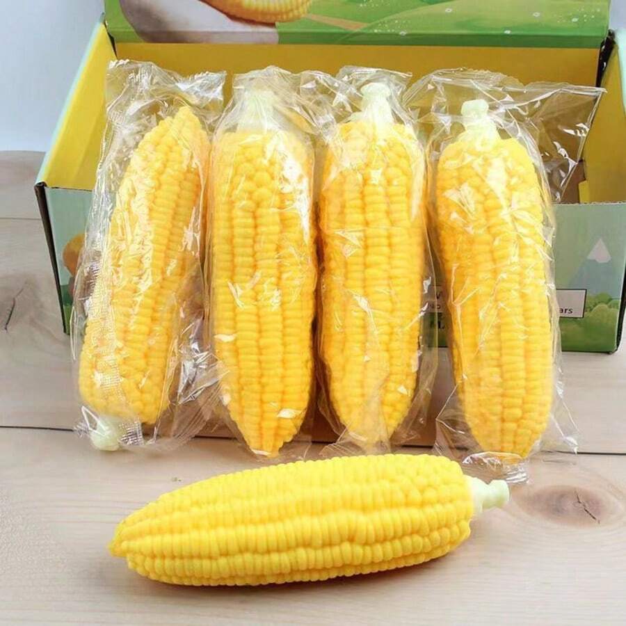 1个仿真玉米造型挤压玩具,成人青少年减压慢回弹玩具 - 彩色 - 查看 1